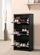 Vivian 3-drawer Shoe Cabinet Black - Furniture Center (NY)