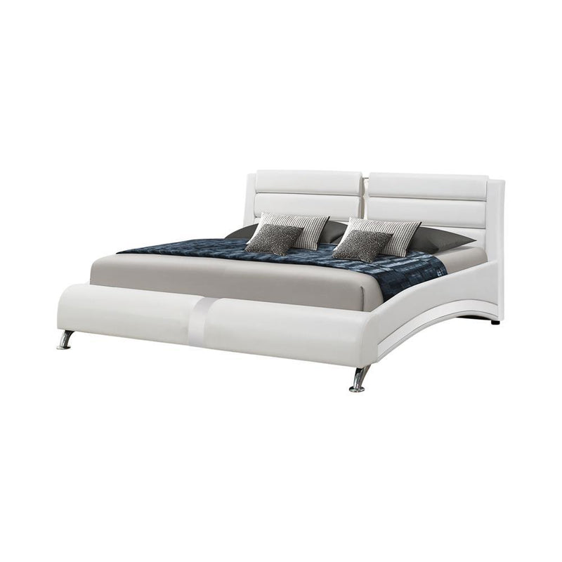 Jeremaine Queen Upholstered Bed White - Furniture Center (NY)