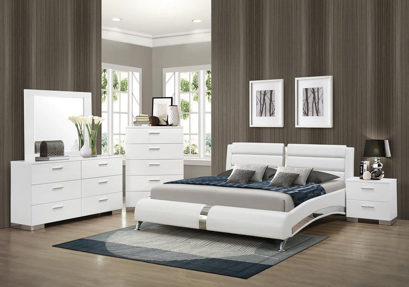 Jeremaine Queen Upholstered Bed White - Furniture Center (NY)