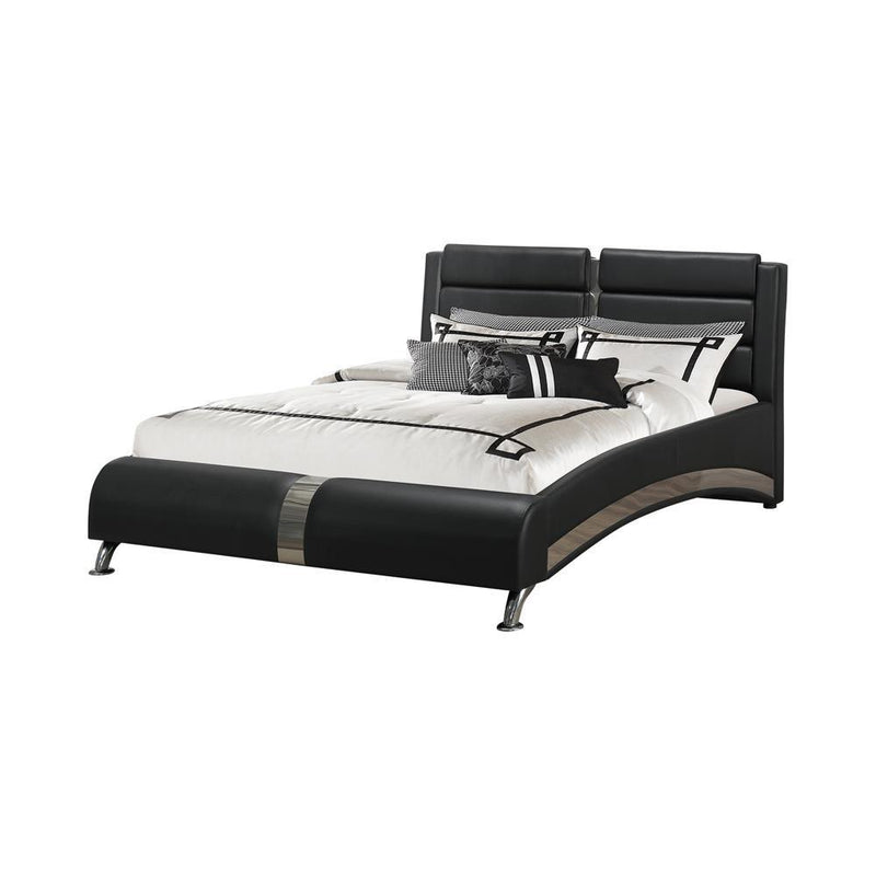 Jeremaine Queen Upholstered Bed Black - Furniture Center (NY)