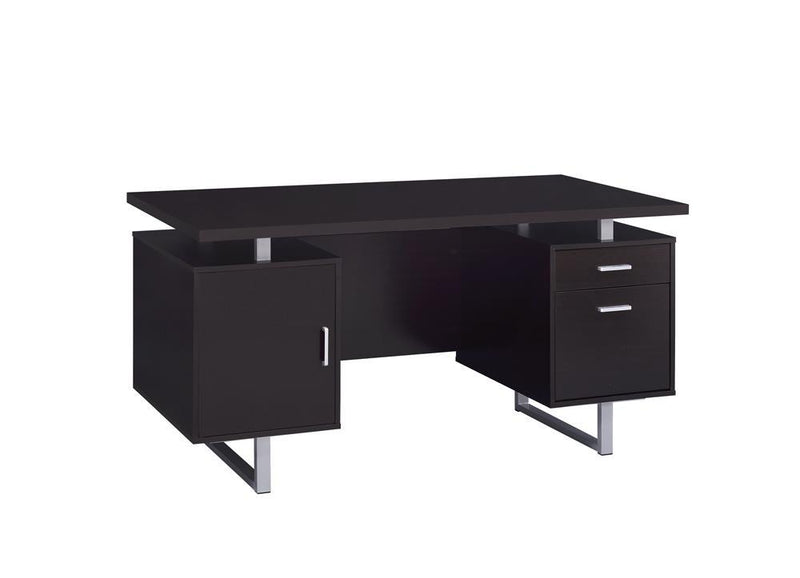 Lawtey Rectangular Storage Office Desk Cappuccino - Furniture Center (NY)