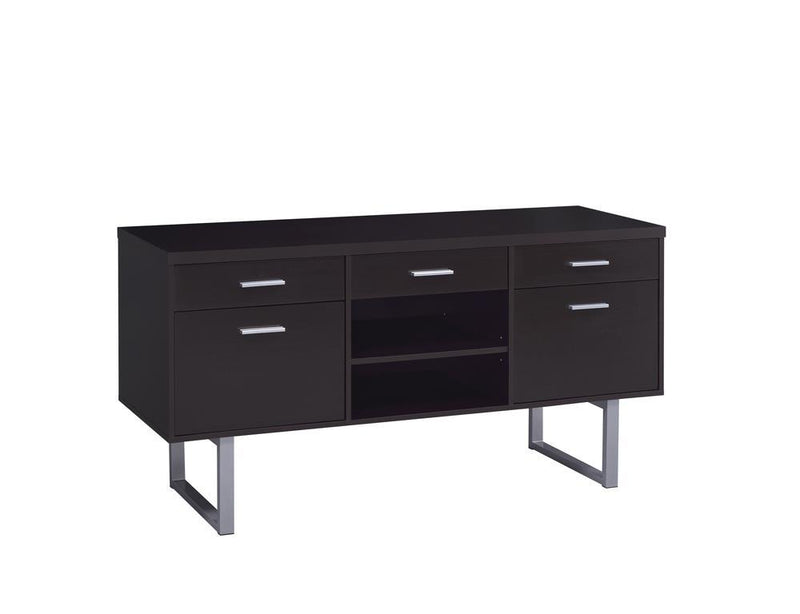 Lawtey 5-drawer Credenza with Adjustable Shelf Cappuccino - Furniture Center (NY)