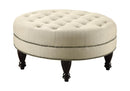 Elchin Round Upholstered Tufted Ottoman Oatmeal - Furniture Center (NY)