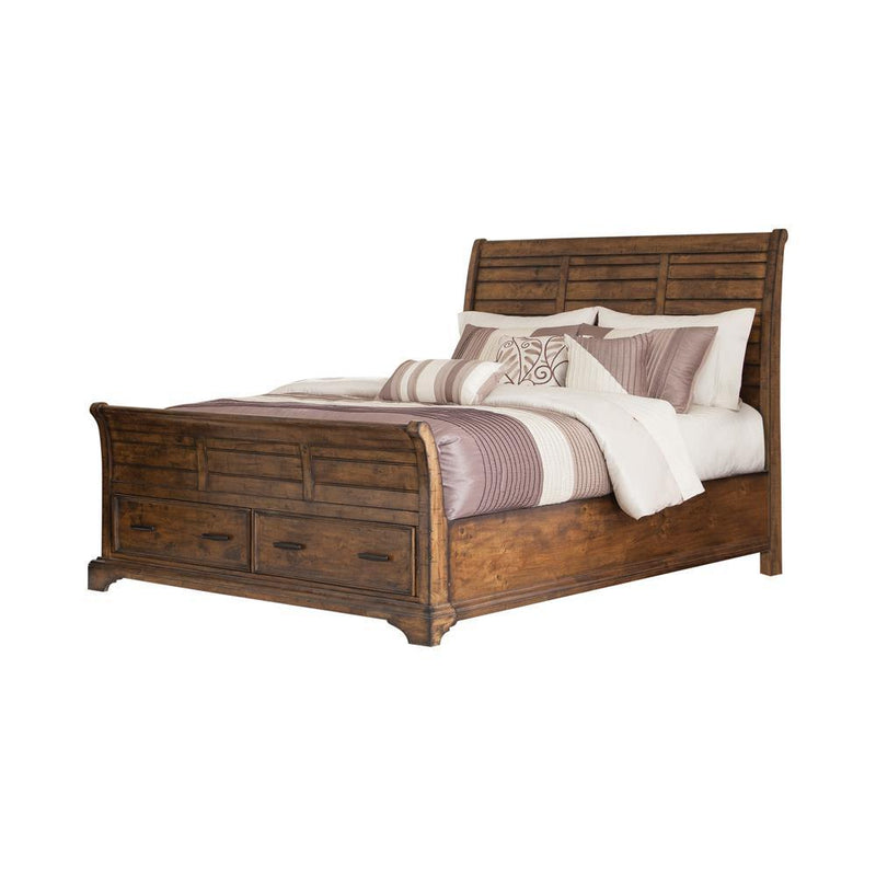 Elk Grove Queen Storage Bed Vintage Bourbon - Furniture Center (NY)