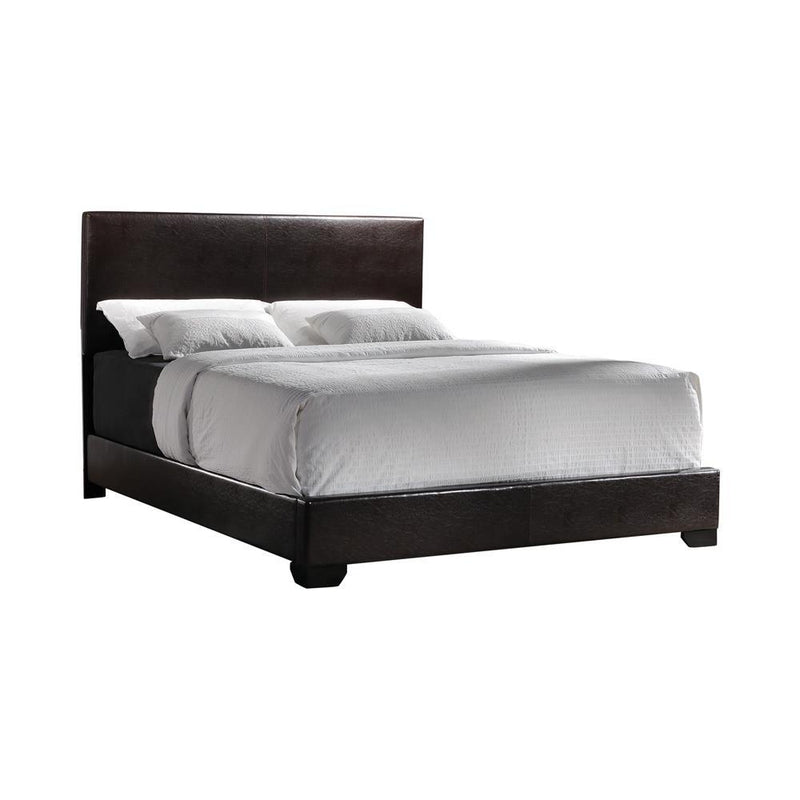 Conner Eastern King Upholstered Panel Bed Dark Brown - Furniture Center (NY)