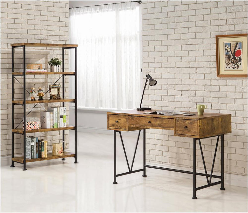 Analiese 4-shelf Bookcase Antique Nutmeg - Furniture Center (NY)