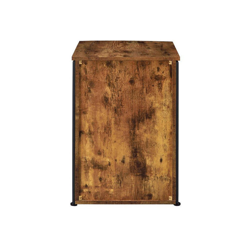 Estrella 3-drawer File Cabinet Antique Nutmeg and Gunmetal - Furniture Center (NY)
