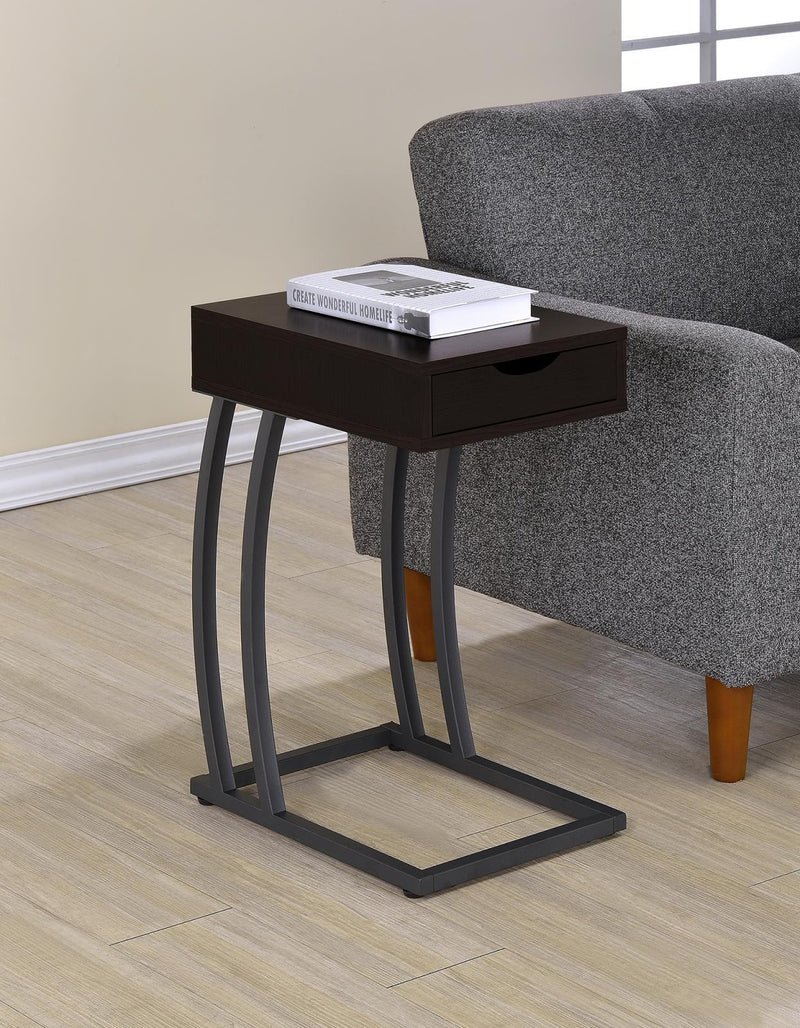 Troy Accent Table with Power Outlet Cappuccino - Furniture Center (NY)
