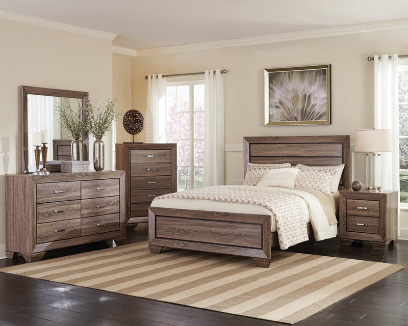Kauffman Eastern King Panel Bed Washed Taupe - Furniture Center (NY)