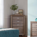 Kauffman 5-drawer Chest Washed Taupe - Furniture Center (NY)