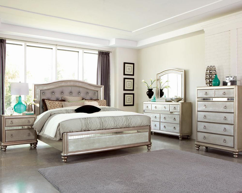 Bling Game Queen Panel Bed Metallic Platinum - Furniture Center (NY)