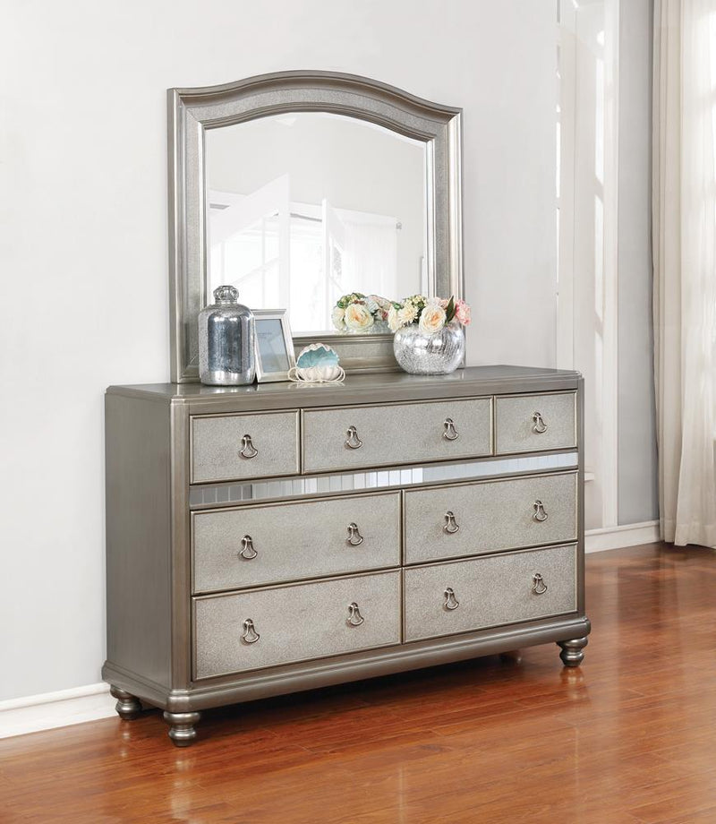 Bling Game Arched Dresser Mirror Metallic Platinum - Furniture Center (NY)