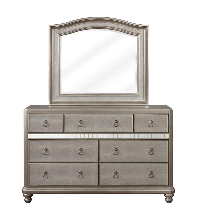 Bling Game Arched Dresser Mirror Metallic Platinum - Furniture Center (NY)