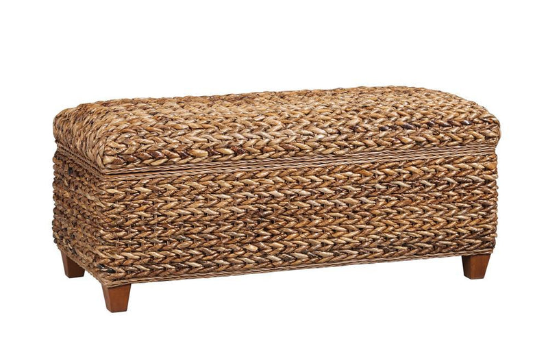 Laughton Hand-Woven Banana Leaf Storage Trunk Amber - Furniture Center (NY)