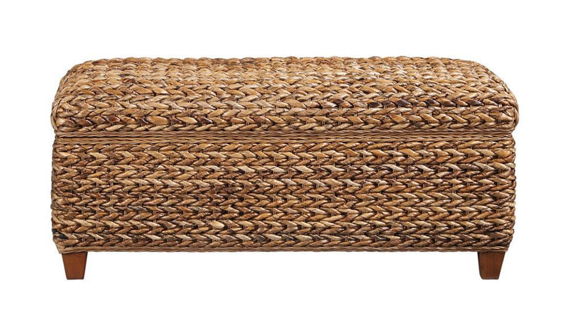 Laughton Hand-Woven Banana Leaf Storage Trunk Amber - Furniture Center (NY)