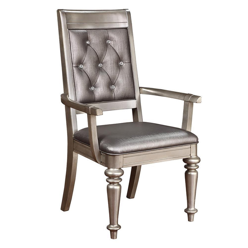 Bling Game Open Back Arm Chairs Metallic (Set of 2) - Furniture Center (NY)