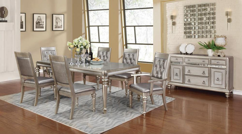 Bling Game Open Back Arm Chairs Metallic (Set of 2) - Furniture Center (NY)