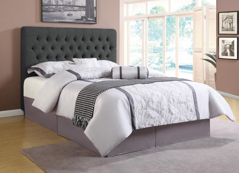 Chloe Tufted Upholstered Eastern King Bed Charcoal - Furniture Center (NY)
