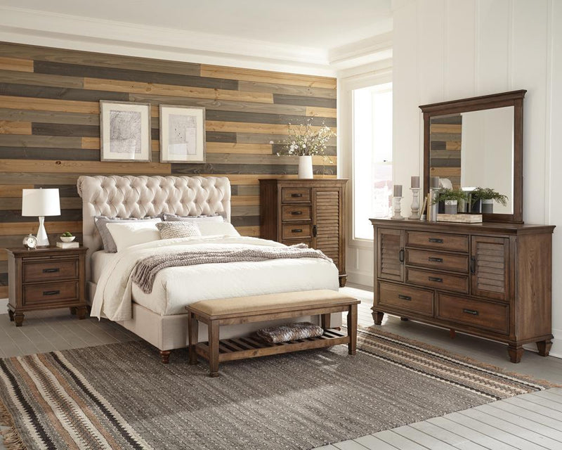 Devon Tufted Upholstered Eastern King Bed Beige - Furniture Center (NY)