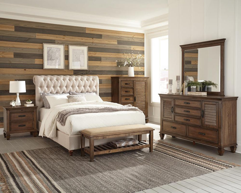 Devon Tufted Upholstered California King Bed Beige - Furniture Center (NY)