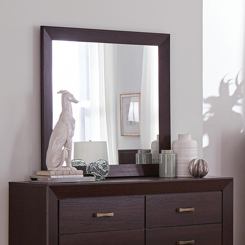 Kauffman Rectangular Dresser Mirror Dark Cocoa - Furniture Center (NY)