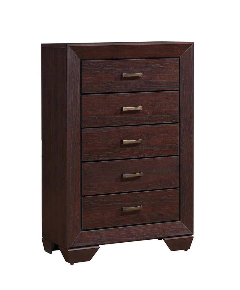 Kauffman 5-drawer Chest Dark Cocoa - Furniture Center (NY)