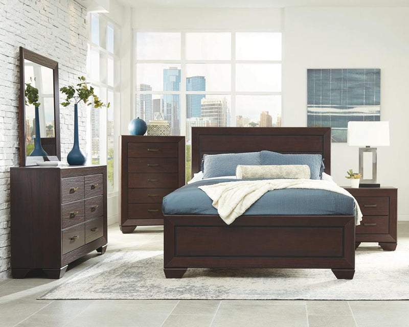 Kauffman Queen Panel Bed Dark Cocoa - Furniture Center (NY)
