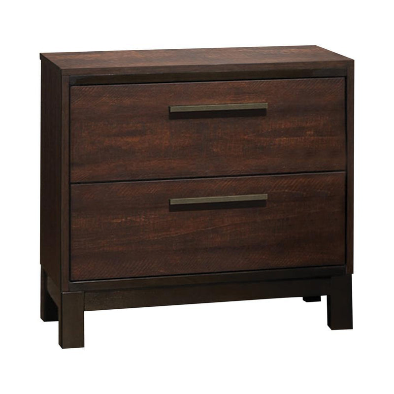Edmonton 2-drawer Nightstand Rustic Tobacco - Furniture Center (NY)