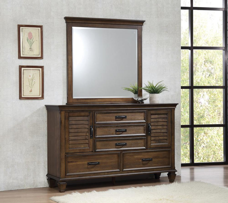 Franco Rectangular Dresser Mirror Burnished Oak - Furniture Center (NY)