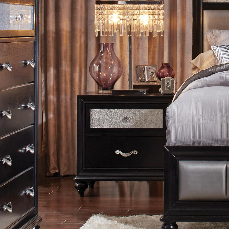 Barzini 2-drawer Rectangular Nightstand Black - Furniture Center (NY)