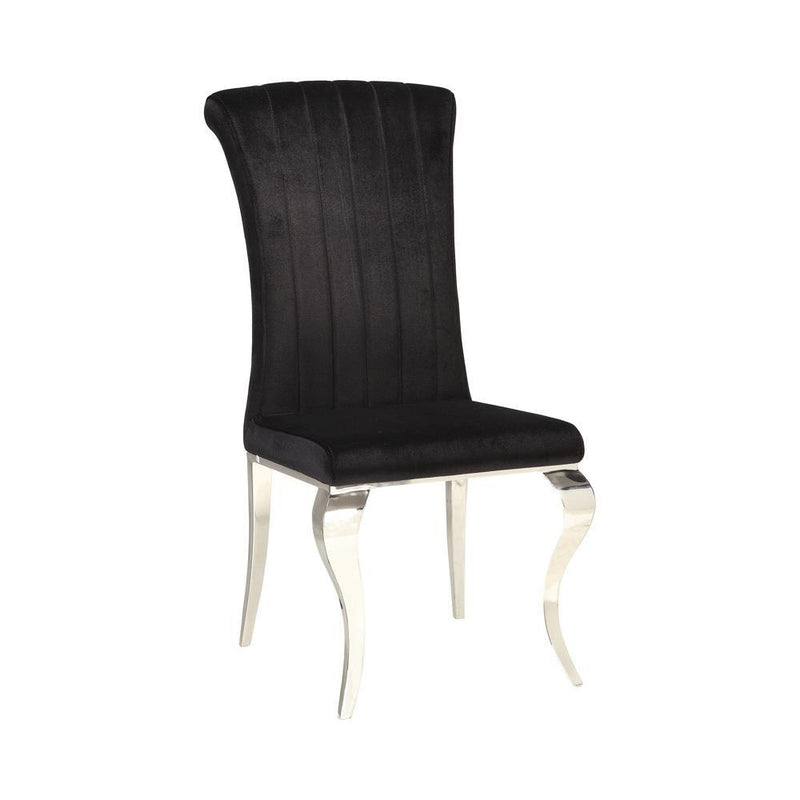 Betty Upholstered Side Chairs Black and Chrome (Set of 4) - Furniture Center (NY)