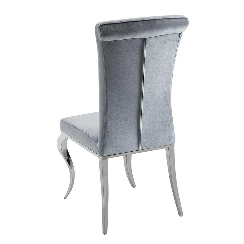Betty Upholstered Side Chairs Grey and Chrome (Set of 4) - Furniture Center (NY)