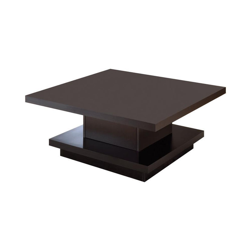 Reston Pedestal Square Coffee Table Cappuccino - Furniture Center (NY)
