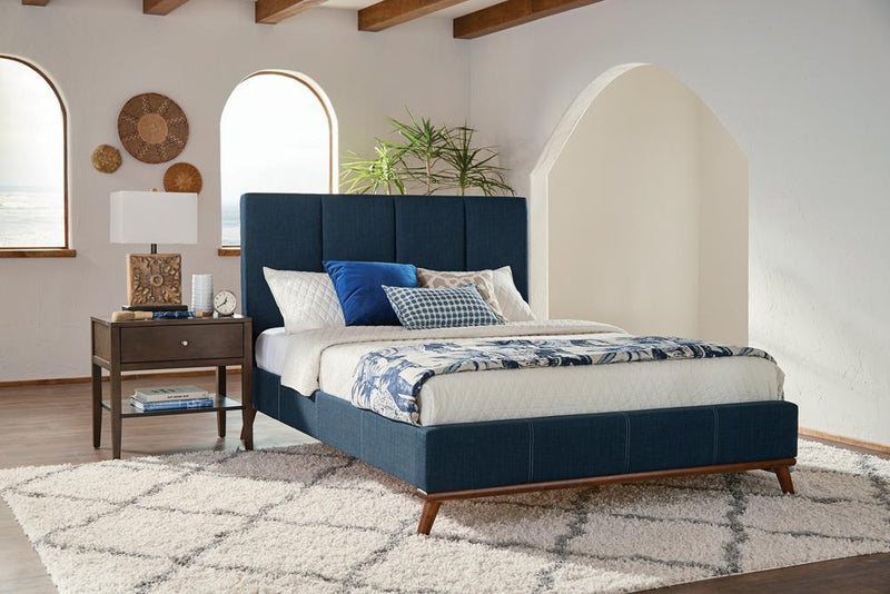 Charity Queen Upholstered Bed Blue - Furniture Center (NY)
