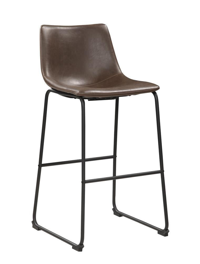 Michelle Armless Bar Stools Two-tone Brown and Black (Set of 2) - Furniture Center (NY)