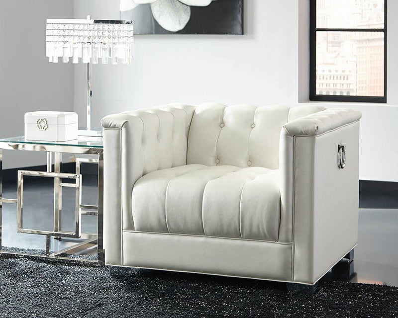 Chaviano Tufted Upholstered Chair Pearl White - Furniture Center (NY)