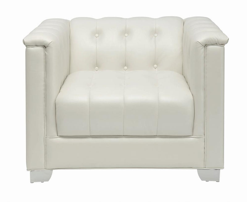 Chaviano Tufted Upholstered Chair Pearl White - Furniture Center (NY)