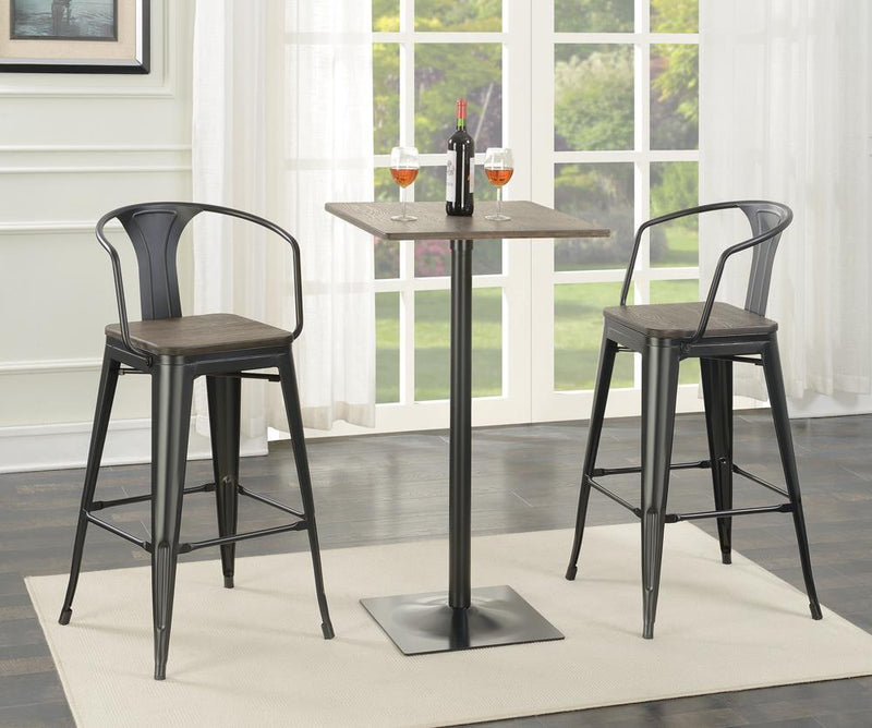 Cavalier Square Bar Table Dark Elm and Matte Black - Furniture Center (NY)