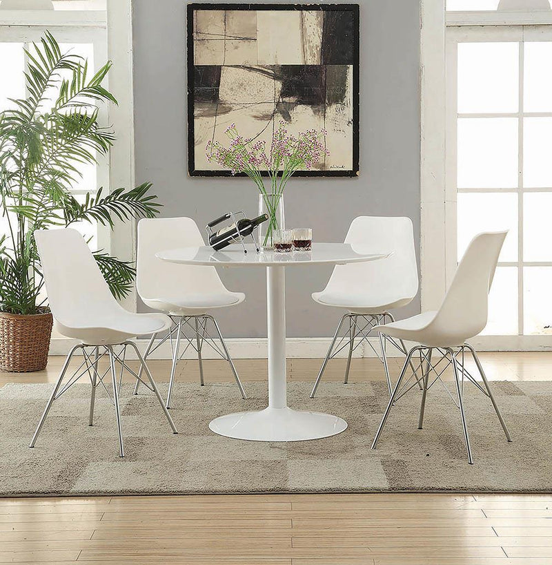 Lowry Round Dining Table White - Furniture Center (NY)