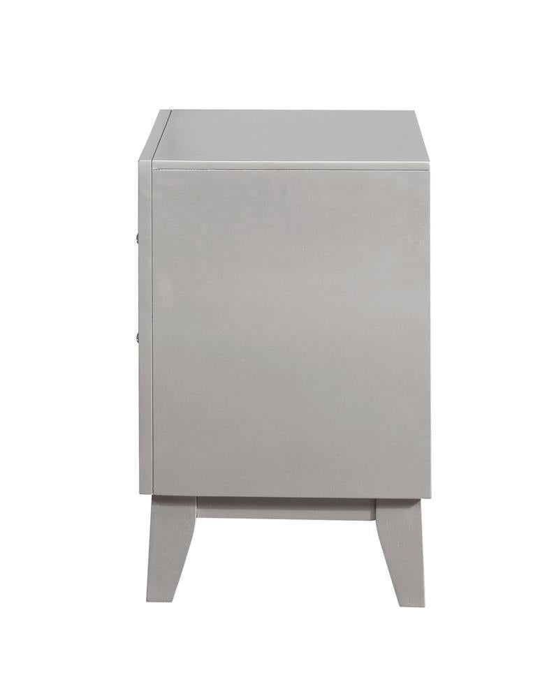 Leighton 2-drawer Nightstand Metallic Mercury - Furniture Center (NY)