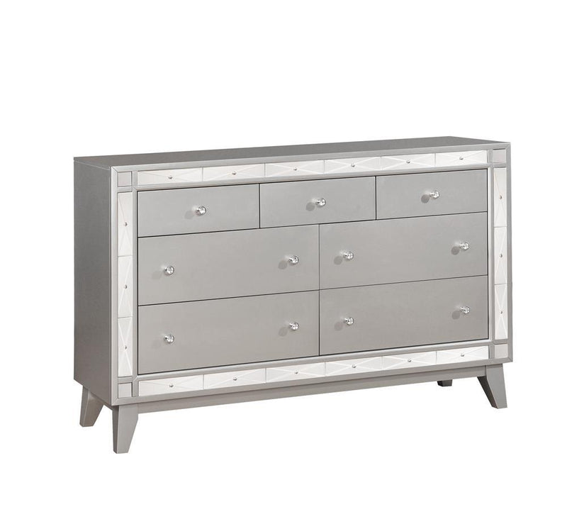 Leighton 7-drawer Dresser Metallic Mercury - Furniture Center (NY)