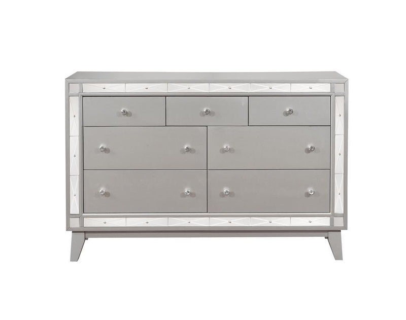 Leighton 7-drawer Dresser Metallic Mercury - Furniture Center (NY)
