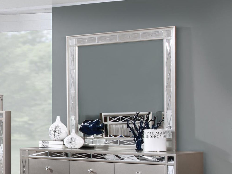 Leighton Beveled Dresser Mirror Metallic Mercury - Furniture Center (NY)
