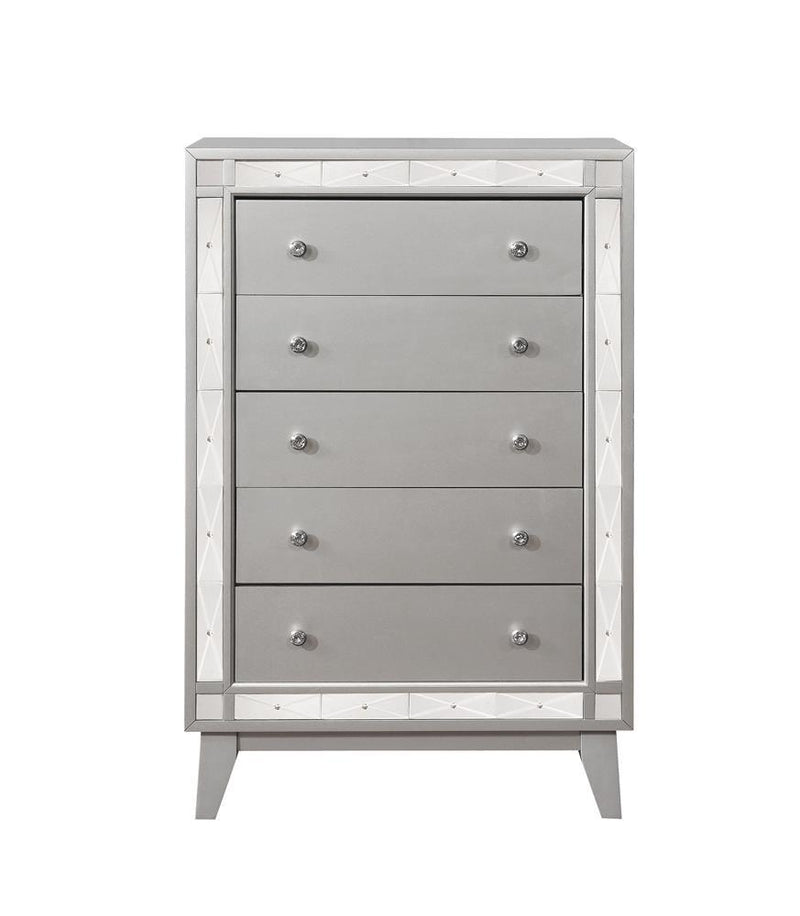 Leighton 5-drawer Chest Metallic Mercury - Furniture Center (NY)