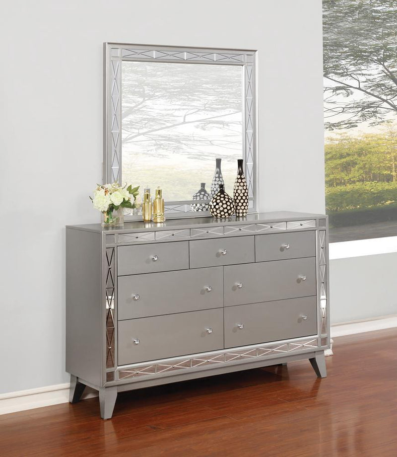 Leighton Beveled Dresser Mirror Metallic Mercury - Furniture Center (NY)