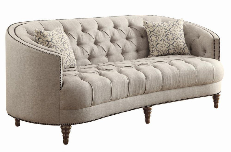 Avonlea Sloped Arm Upholstered Sofa Trim Grey - Furniture Center (NY)