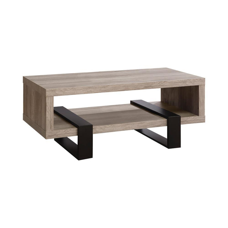 Dinard Coffee Table with Shelf Grey Driftwood - Furniture Center (NY)