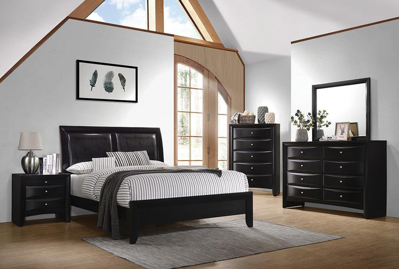 Briana Queen Upholstered Panel Bed Black - Furniture Center (NY)