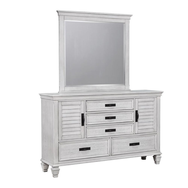 Franco Rectangular Dresser Mirror Antique White - Furniture Center (NY)