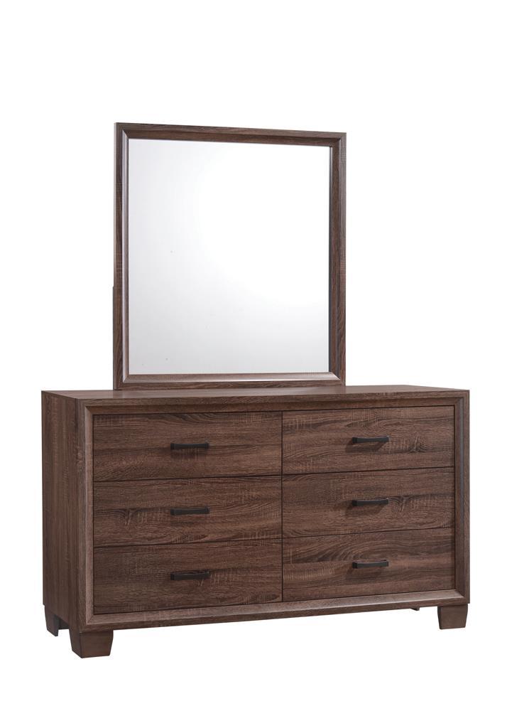 Brandon Framed Dresser Mirror Medium Warm Brown - Furniture Center (NY)